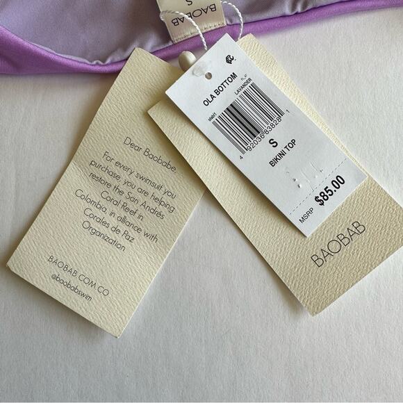 NEW Baobab Ola Shimmer Strap Bikini Bottom Grenade Lavender Purple Size Small - Picture 10 of 10